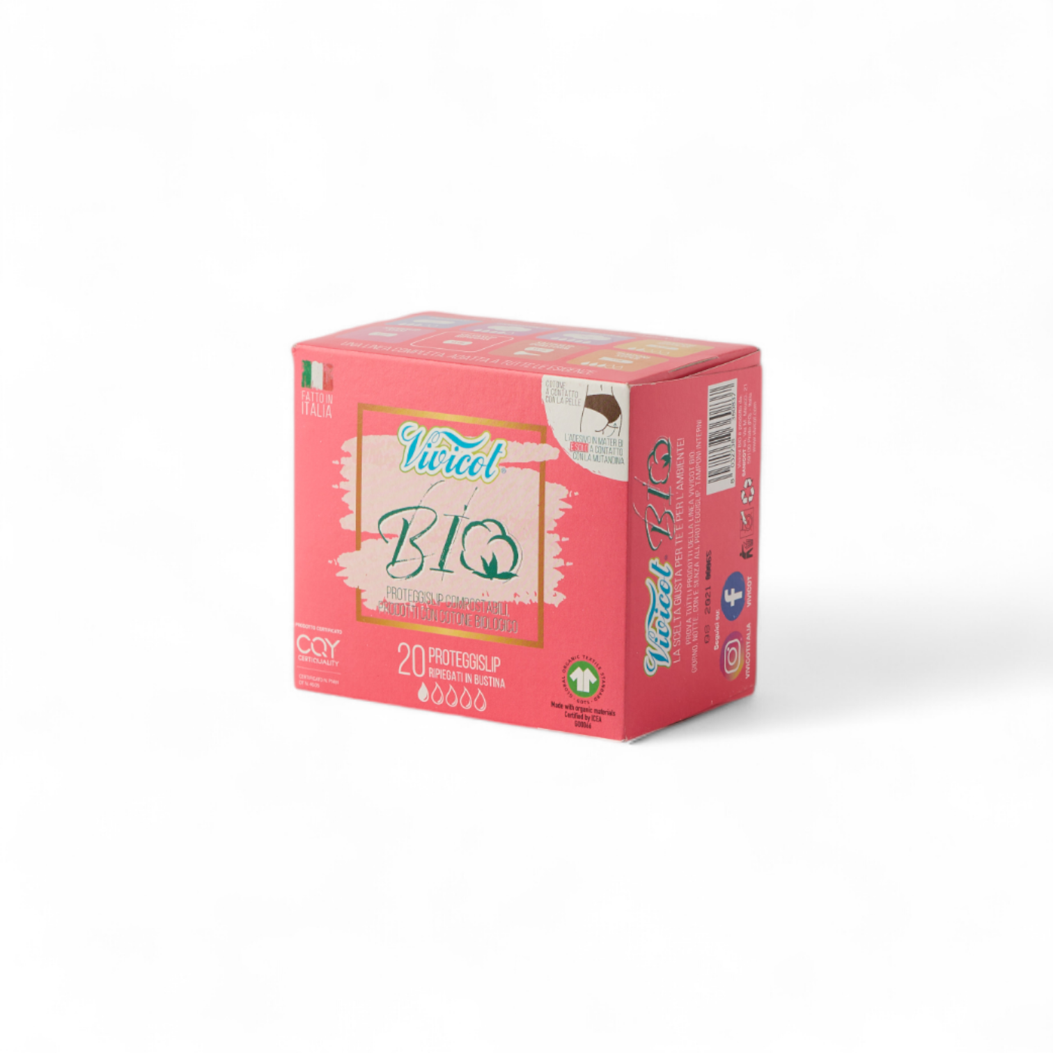 Absorbante Eco din Bumbac Organic fără aripioare 20 buc. Vivicot