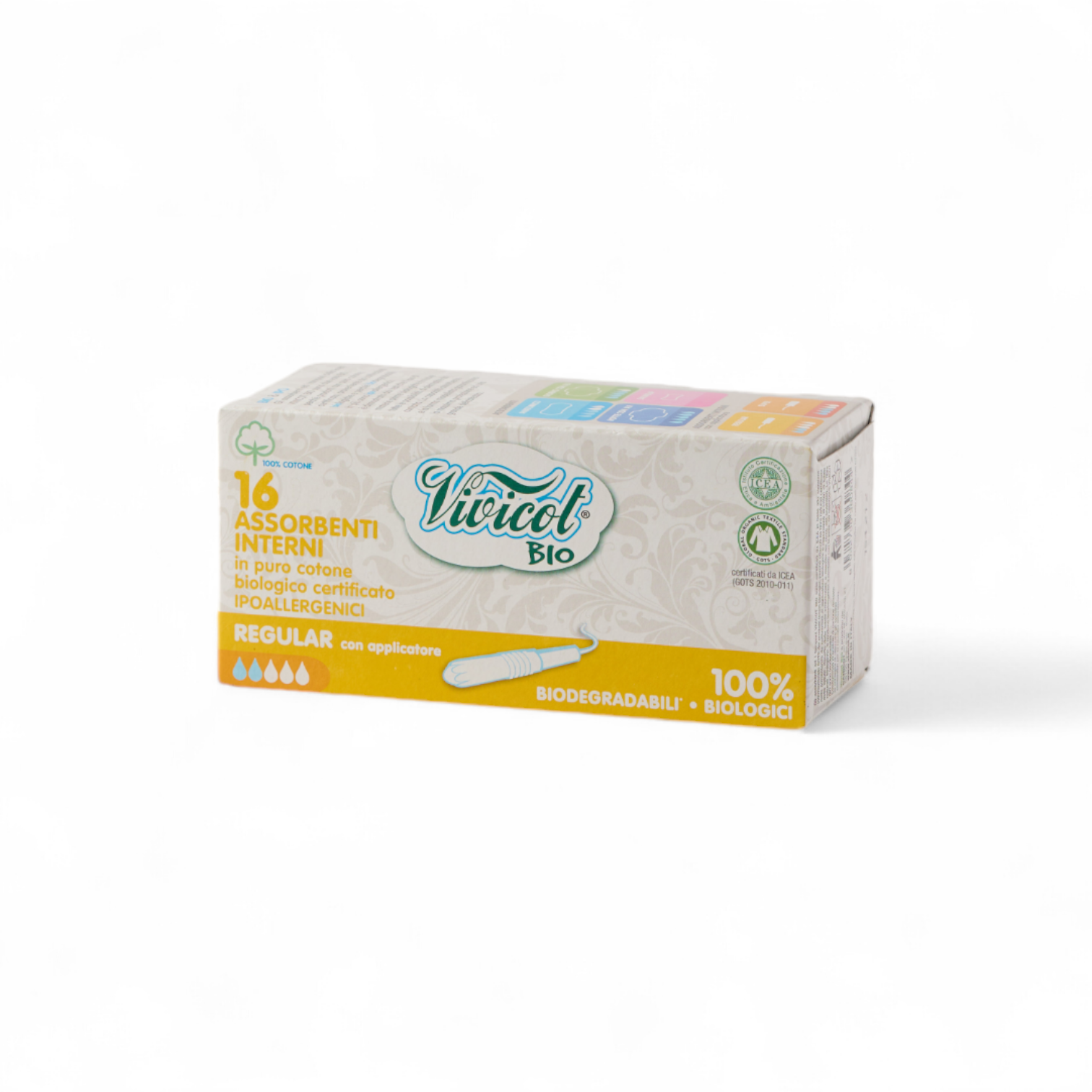 Tampoane  Eco Normal din Bumbac Organic cu Aplicator, 16 buc. VIVICOT