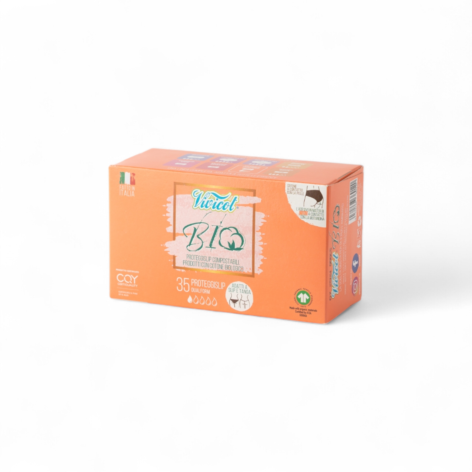 Protej Slip Eco din Bumbac Organic DUAL FORM (normal+tanga), 35 buc.VIVICOT