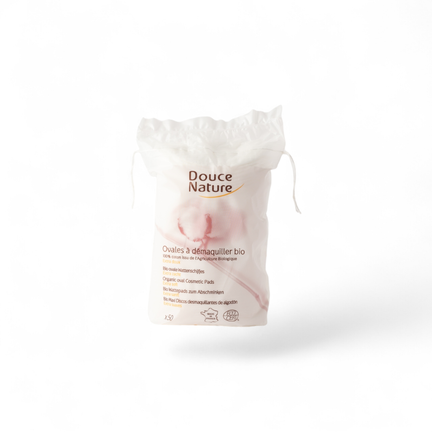 Demachiante bio ovale din bumbac organic,  50 buc