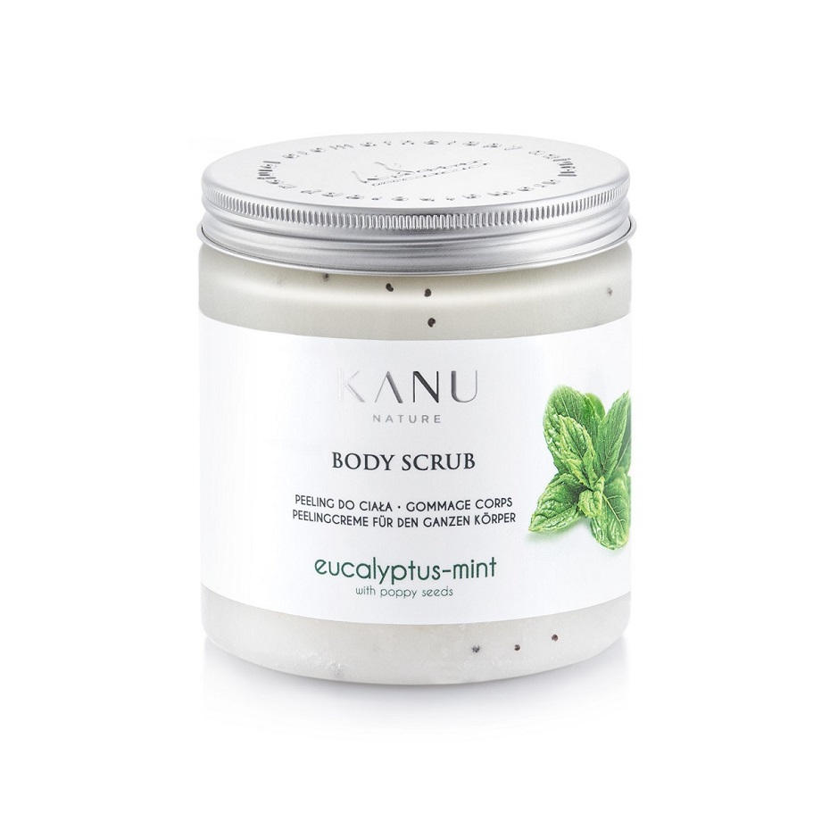 Exfoliant de corp cu mentă-eucalipt cu semințe de mac 350 g