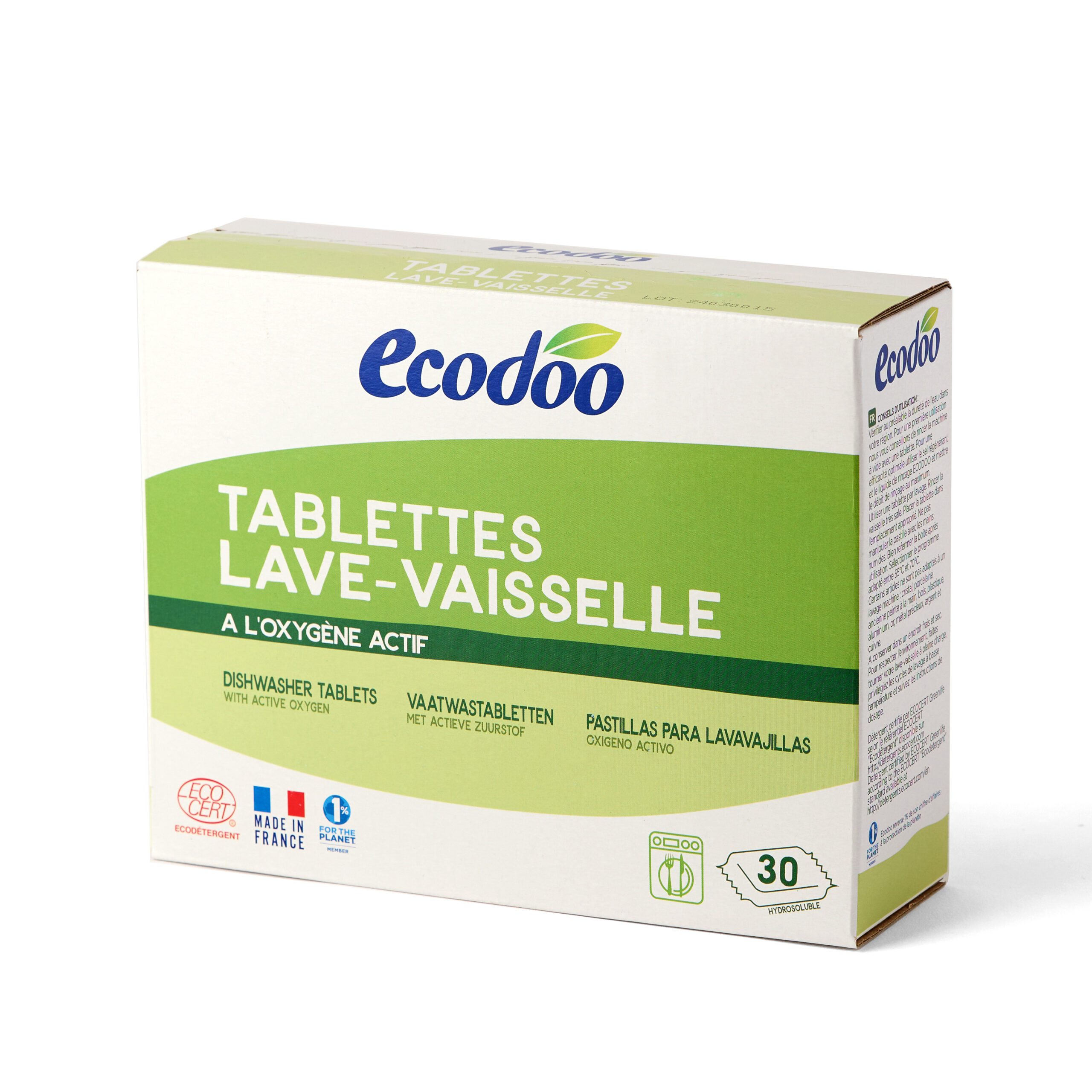 Tablete Eco pentru Mașina de Spălat Vase 30x20g 600 g – ECODOO