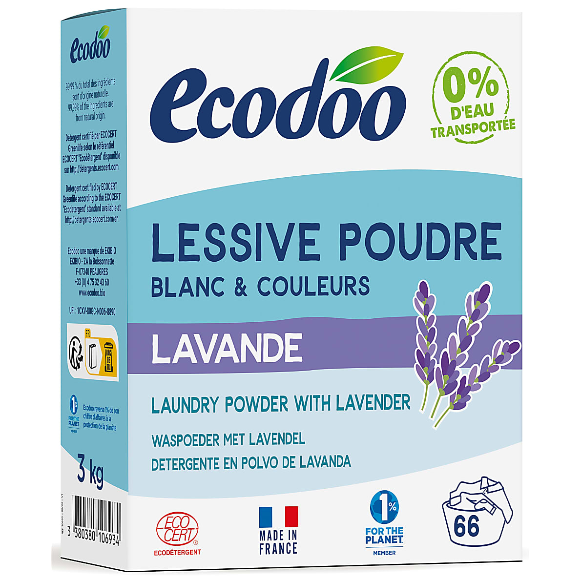 Detergent Pudră cu lavandă 3 kg -Ecodoo