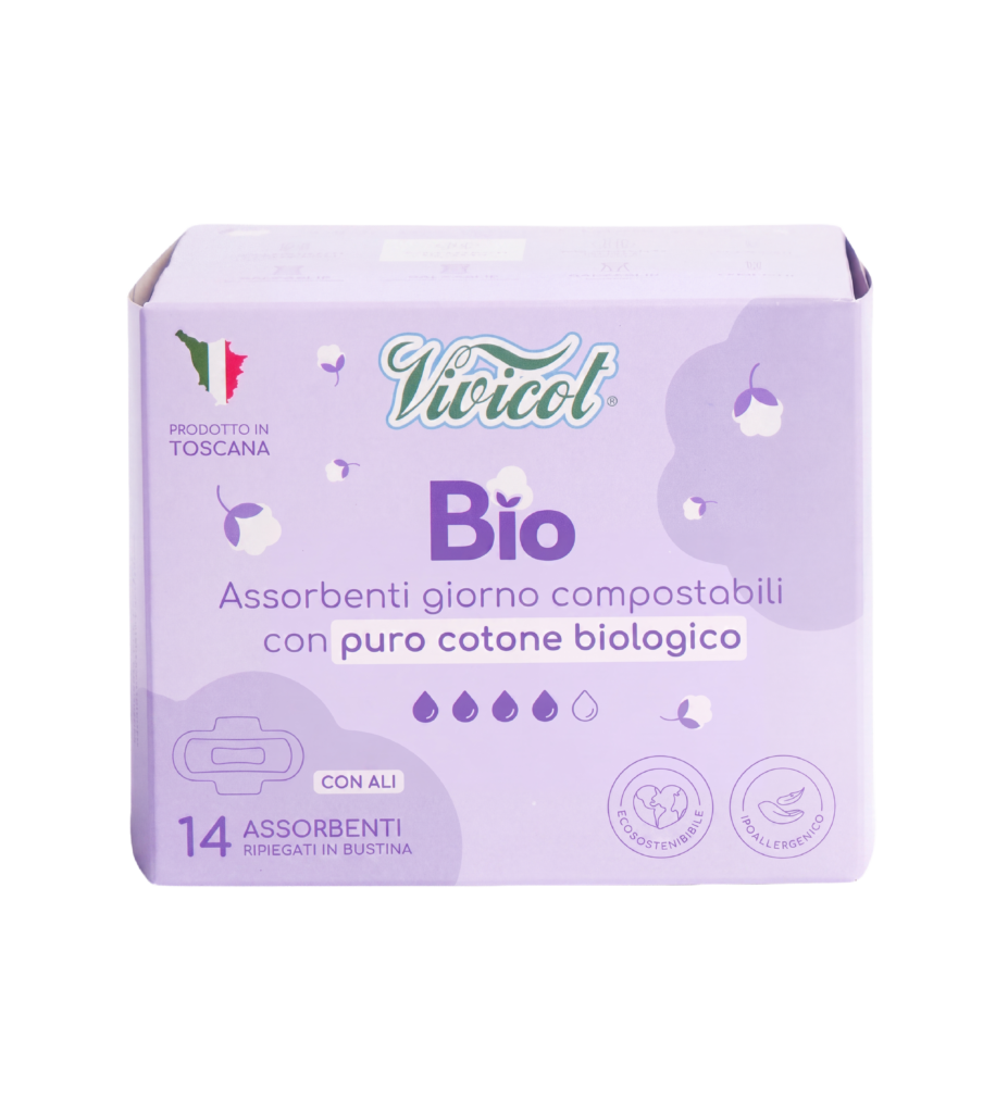 Absorbante Eco de Zi din Bumbac Organic cu Aripioare 14 buc. - Vivicot