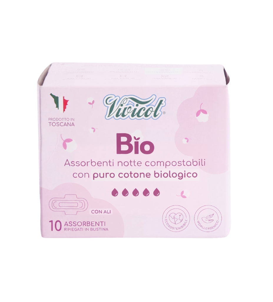 Absorbante Eco de Noapte din Bumbac Organic cu Aripioare 10 buc. - Vivicot