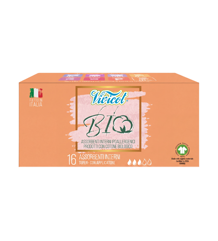Tampoane Eco SUPER din Bumbac Organic cu Aplicator, 14 buc. - Vivicot