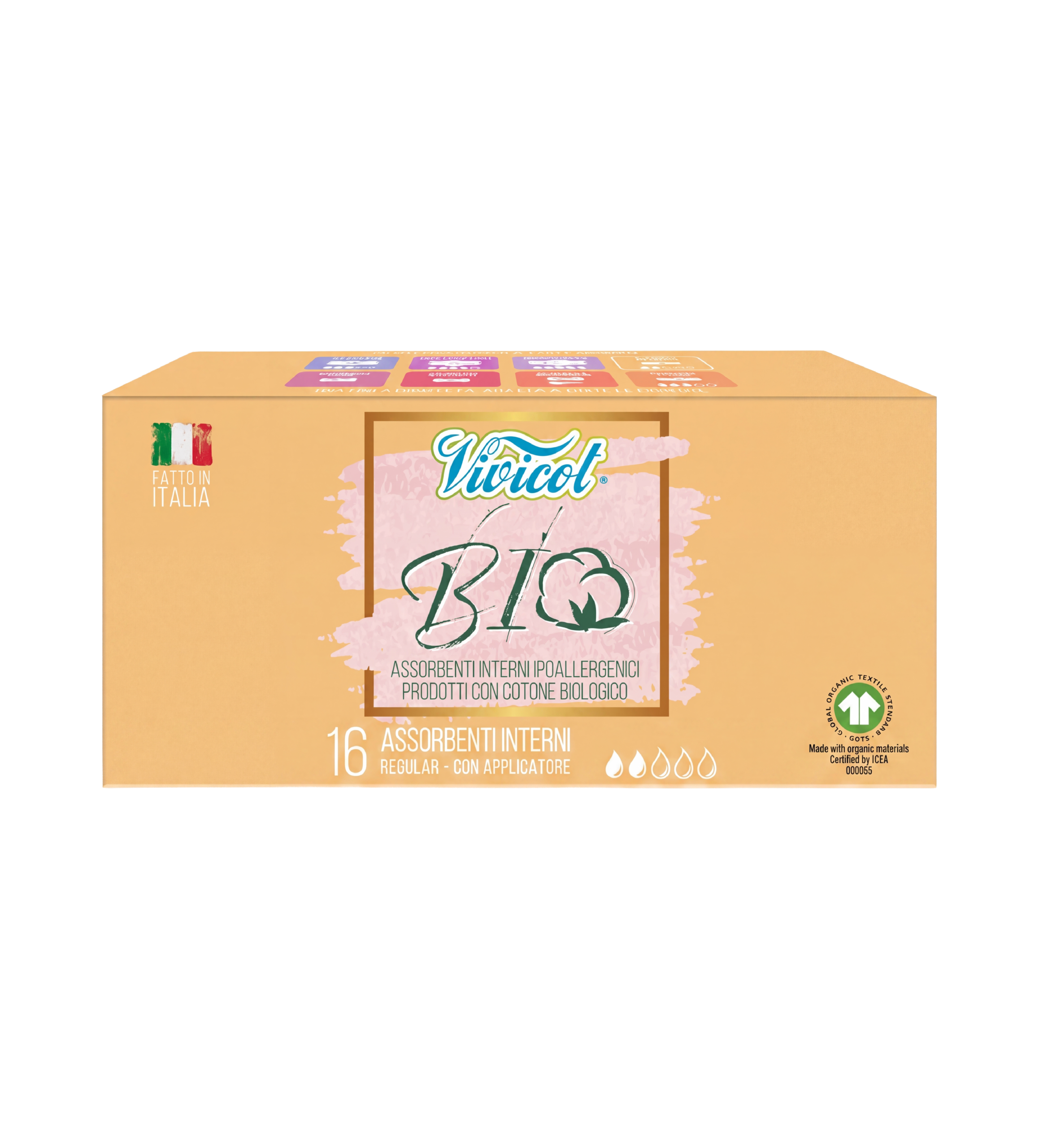 Tampoane Eco NORMAL din Bumbac Organic cu Aplicator, 16 buc - VIVICOT
