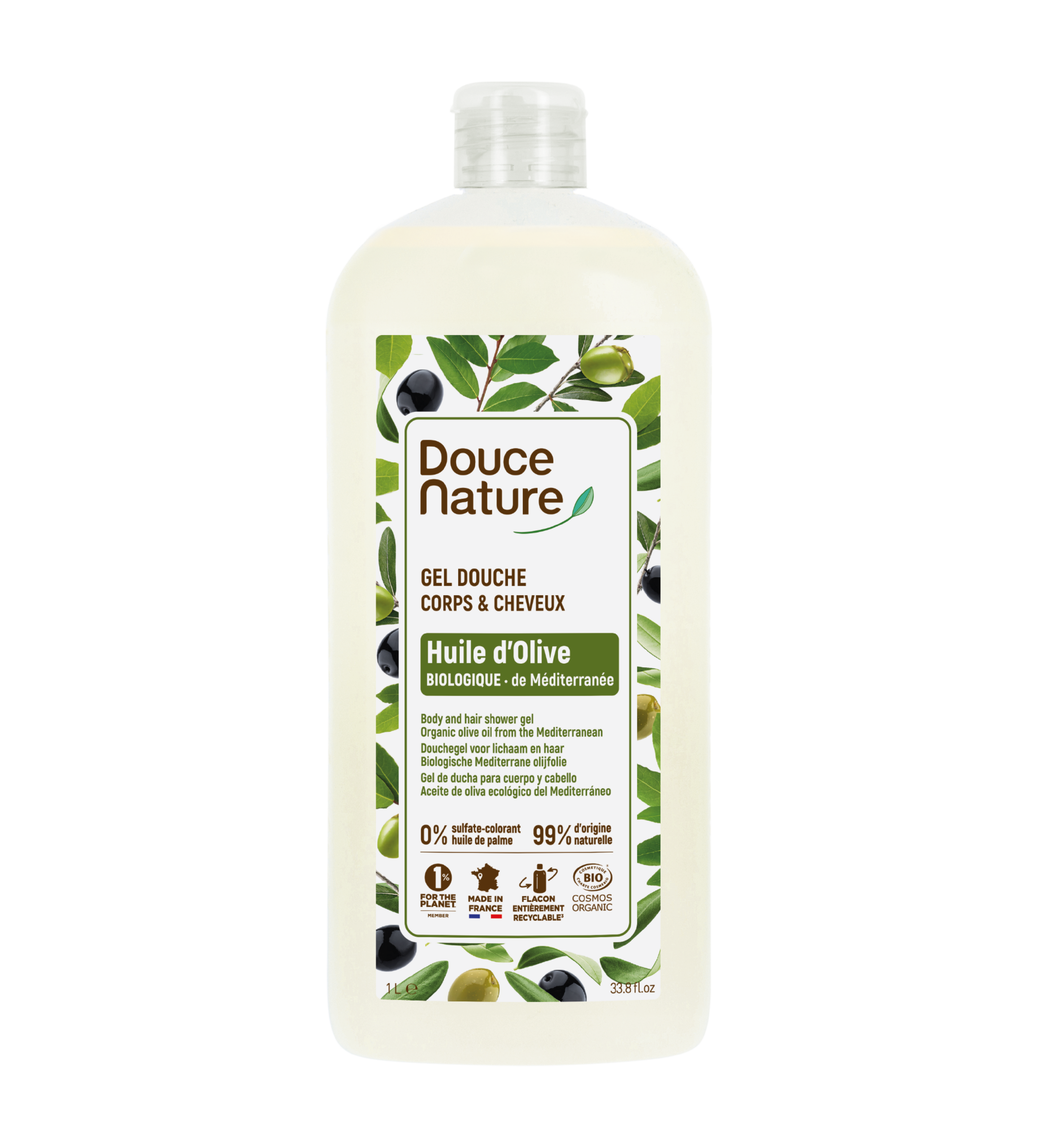Șampon și Gel de Duș Eco cu Ulei de Măsline 1 L - DOUCE NATURE