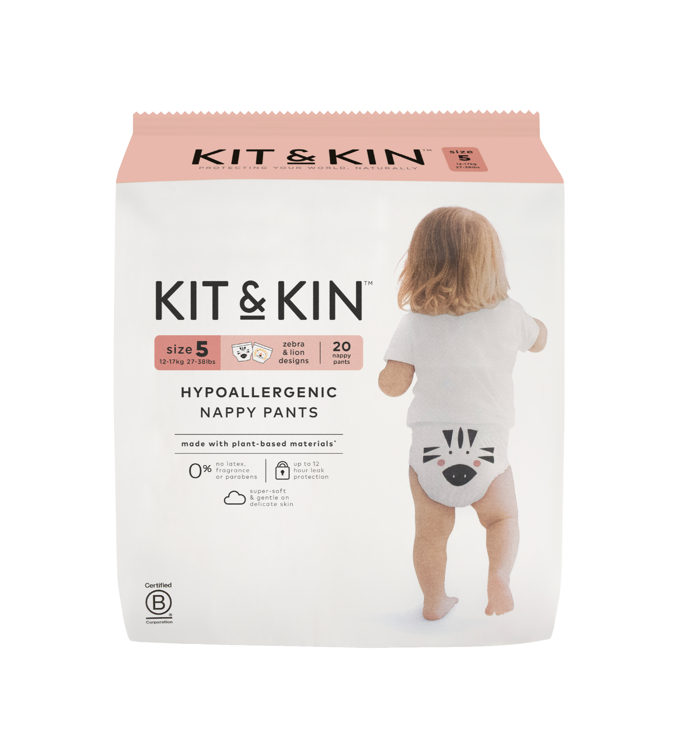 Chiloței Hipoalergenic Ecologic Kit & Kin, mărimea 5, 12-17 kg, 20 buc.