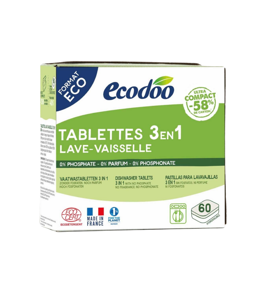 Tablete Eco pentru Mașina de Spălat Vase 3 în 1, 60 buc x12 g